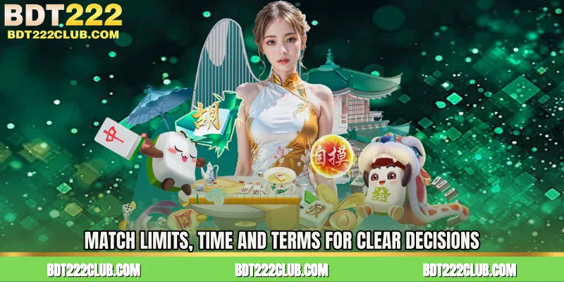 Match Limits, Time and Terms for Clear Decisions