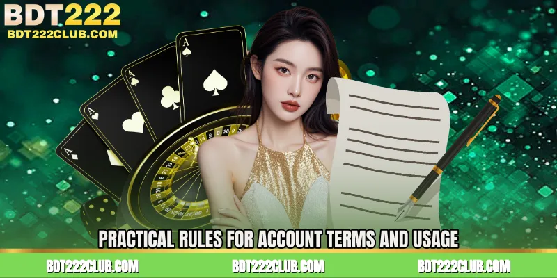 Terms And Conditions for Use, Duties and LimitsPractical Rules for Account Terms and Usage