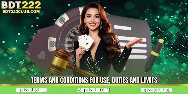 Terms And Conditions for Use, Duties and Limits